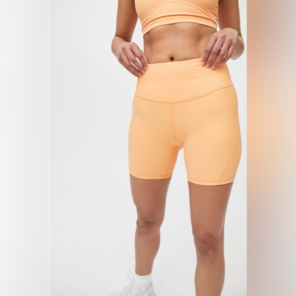 Champion x Urban Outfitters Ribbed Bike Short Size Small Bright Orange 5" Inseam - Picture 3 of 11